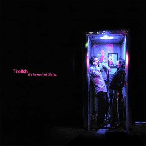 Album cover: two figures in a blue-lit phone booth, dark background.