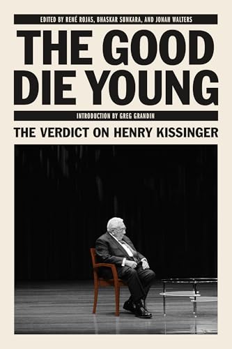 Book cover featuring Henry Kissinger sitting in a chair on a dark stage.