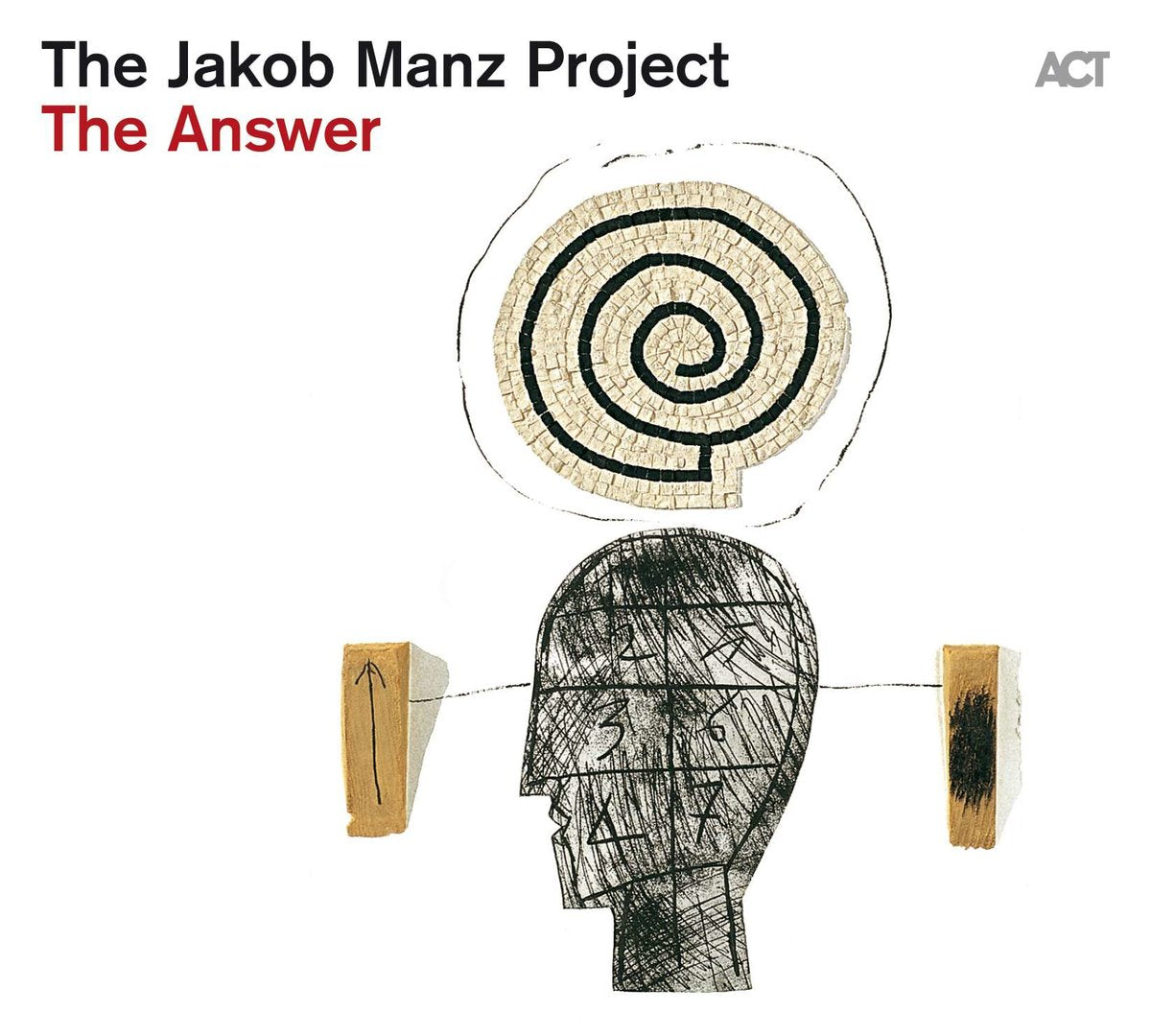 CD cover for "The Answer" by The Jakob Manz Project, abstract face drawing.