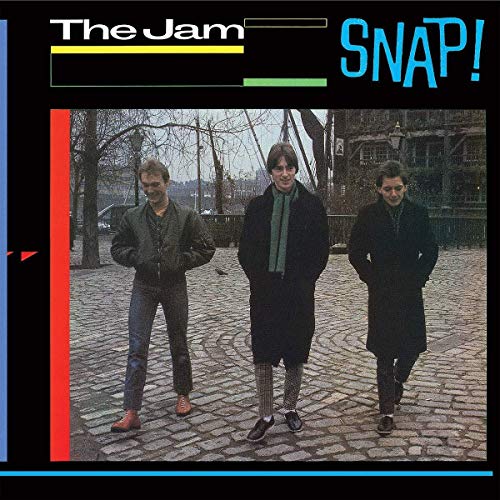 The Jam Snap! album cover featuring three men walking on a cobblestone street.
