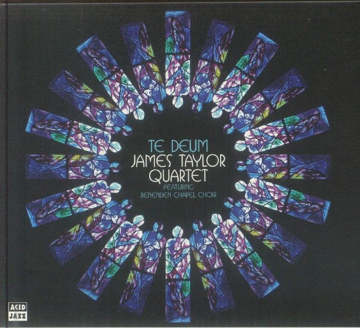 CD cover for “Te Deum” by James Taylor Quartet, featuring stained glass.