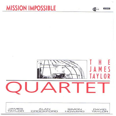 Record cover for The James Taylor Quartet’s “Mission Impossible” with geometric imagery.