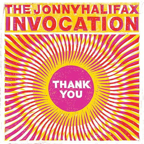 Record cover with radiating pink and yellow lines, central “THANK YOU” text.