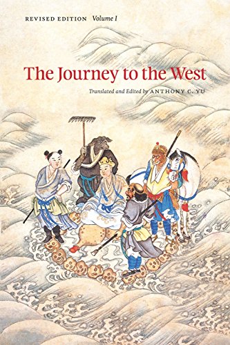 Book cover: "The Journey to the West, v.1" with illustrated characters.