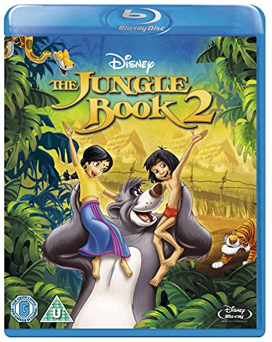 DVD cover for "The Jungle Book 2" featuring Mowgli, Baloo, and Bagheera.
