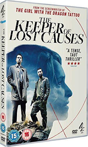 DVD cover for "The Keeper Of Lost Causes" featuring two men and a woman’s face.