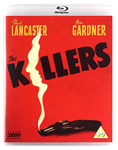Blu-ray cover for The Killers featuring a red background, smoking gun, and bold text.