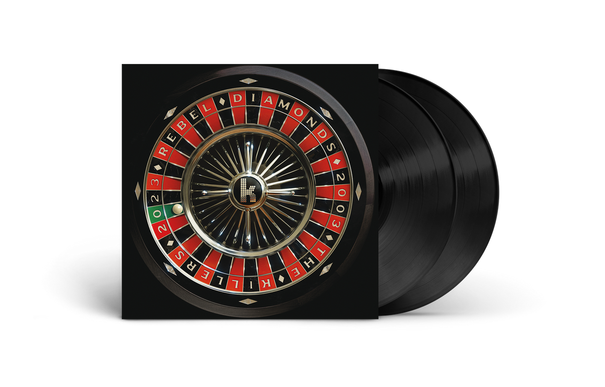 The Killers’ “Rebel Diamonds” vinyl record with roulette wheel cover art.