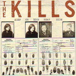The Kills album cover: four mugshots over fingerprint cards.