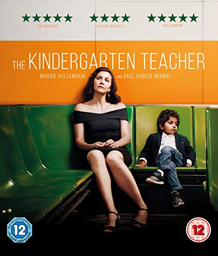 Blu-ray cover for "The Kindergarten Teacher" featuring Maggie Gyllenhaal and a young boy.