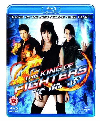 Blu-ray cover for "The King of Fighters" featuring three actors and flames.