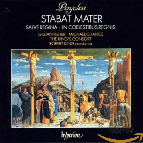 CD cover: "Stabat Mater" with a painting of crucifixions and figures.