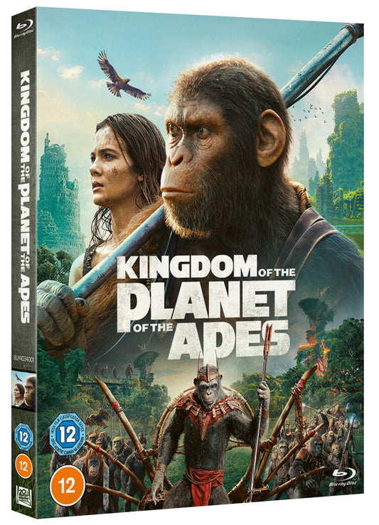 Blu-ray case for Kingdom of the Planet of the Apes with black cover art.