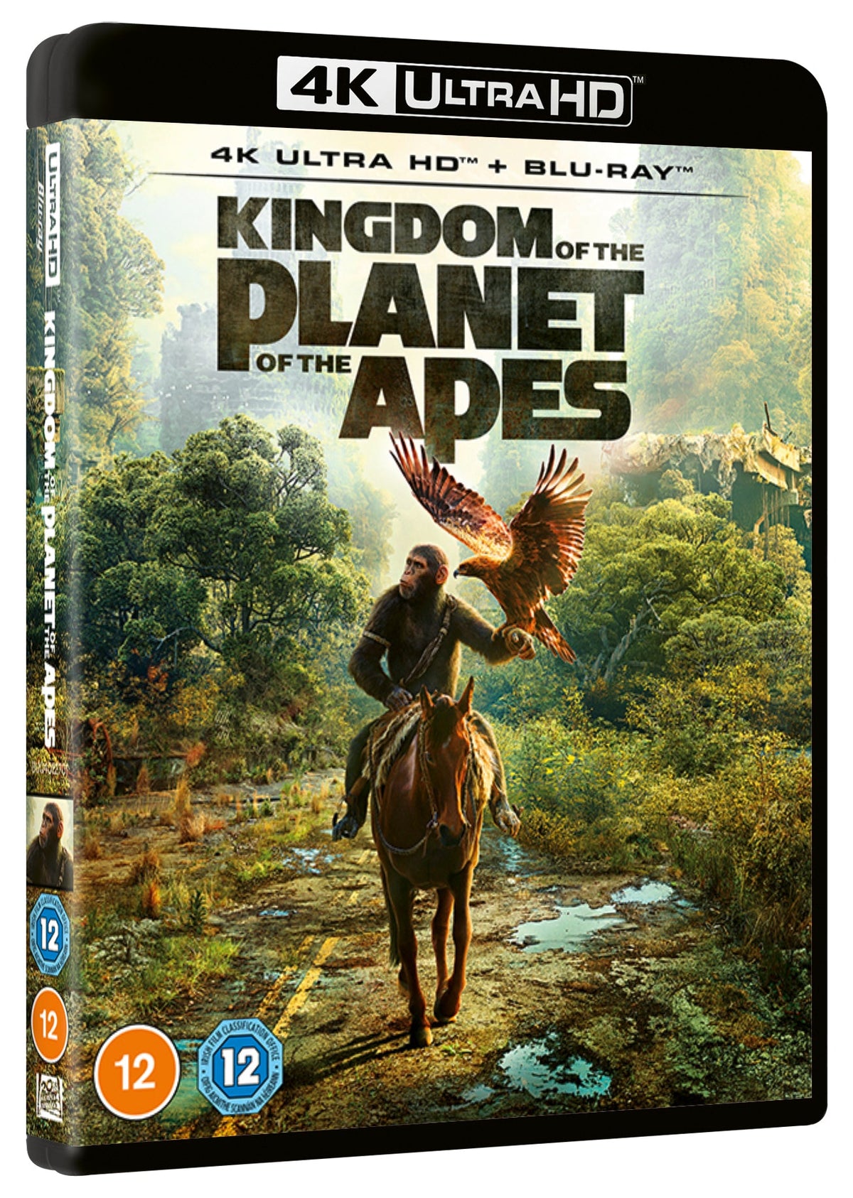 Blu-ray cover for "Kingdom of the Planet of the Apes" in white text.