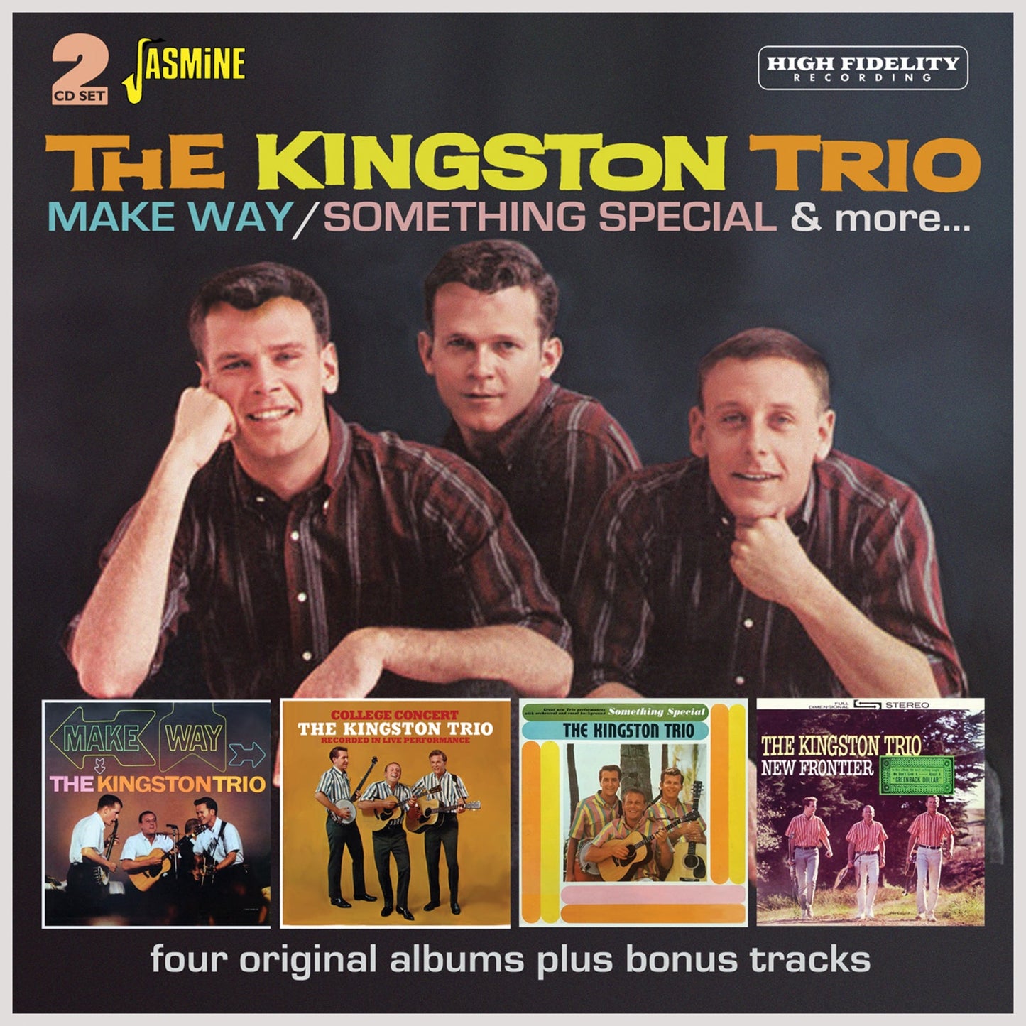 CD cover for The Kingston Trio with band photo and album artwork.