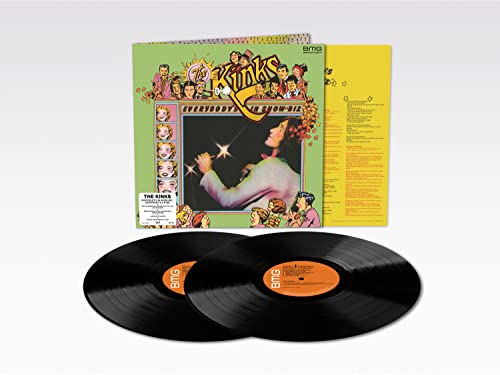 The Kinks Everybody's In Show-Biz vinyl record set with illustrated jacket and two discs.