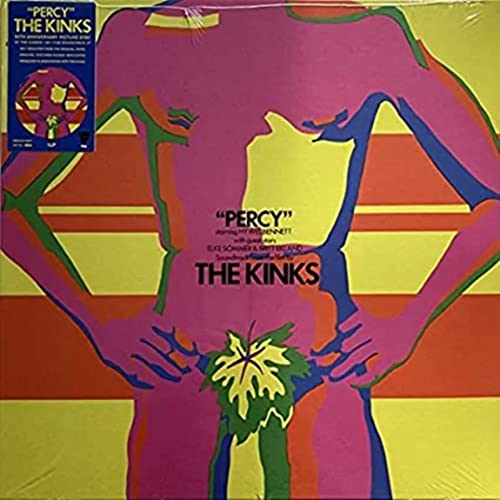 The Kinks’ “Percy” vinyl album cover featuring colorful, abstract figures.