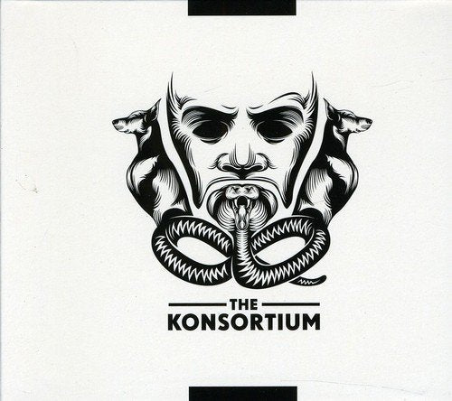 CD cover: black and white illustration of a face with snakes and wolves.