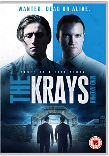 DVD cover featuring two men in suits, prison gates, and the title The Krays.