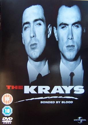 DVD cover for The Krays featuring two men in suits against a black background.