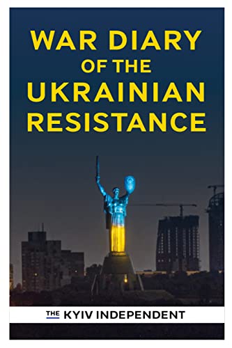 Book cover: “War Diary of the Ukrainian Resistance” with statue image.
