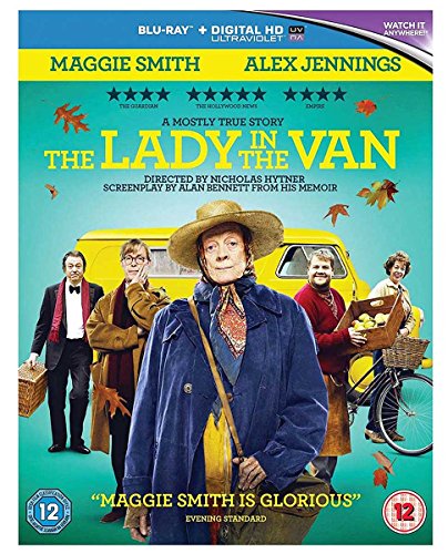 "The Lady In The Van" Blu-ray cover featuring Maggie Smith and others against a yellow van.