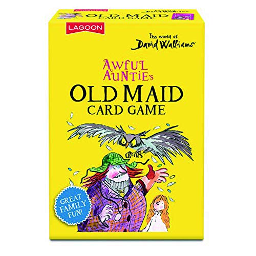 Yellow card game box for David Walliams’ “Awful Auntie’s Old Maid.”