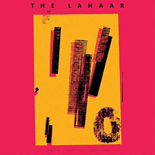Vinyl record cover: abstract red and yellow geometric design.