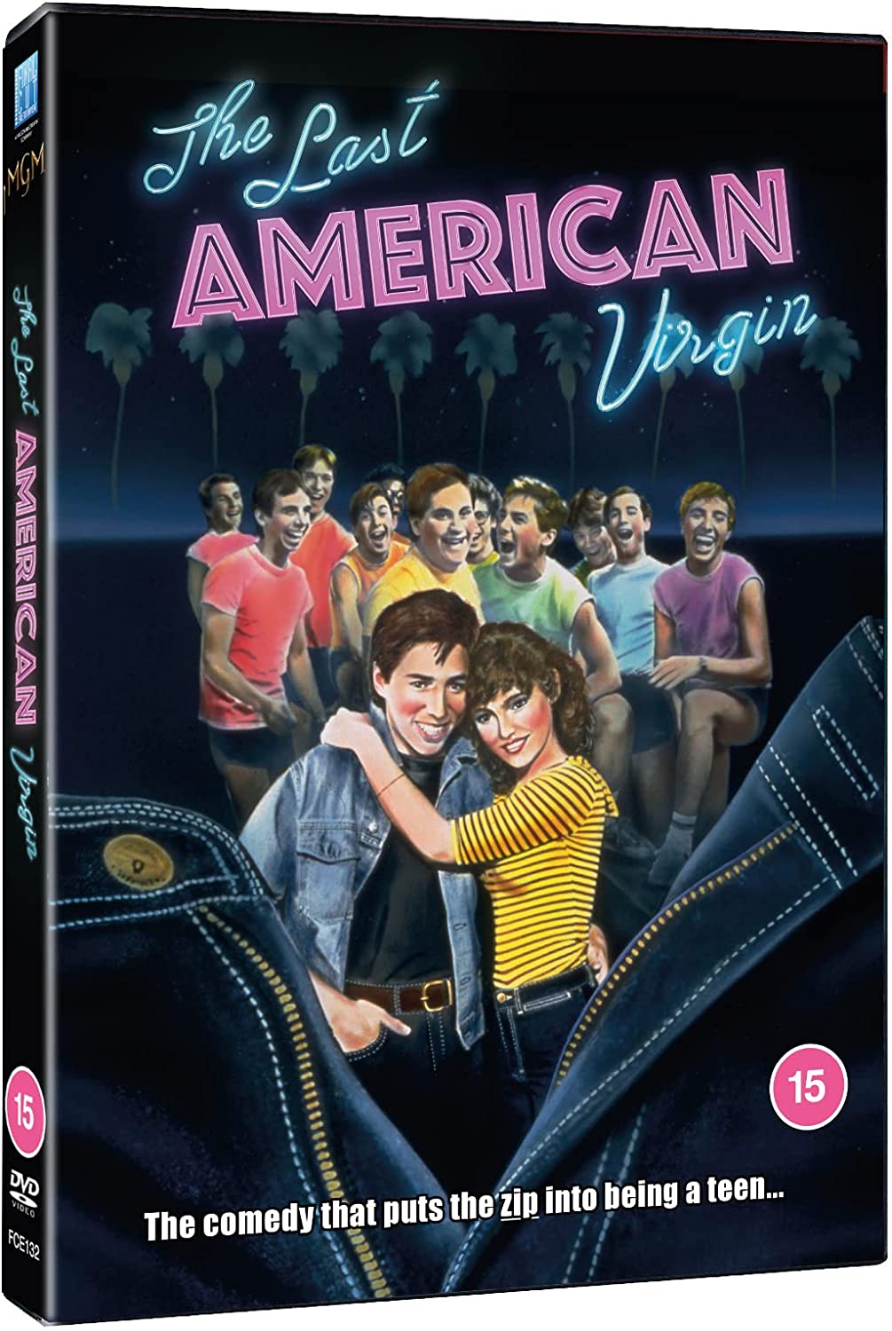 "The Last American Virgin" DVD case with cartoon teenagers and jeans on the cover.
