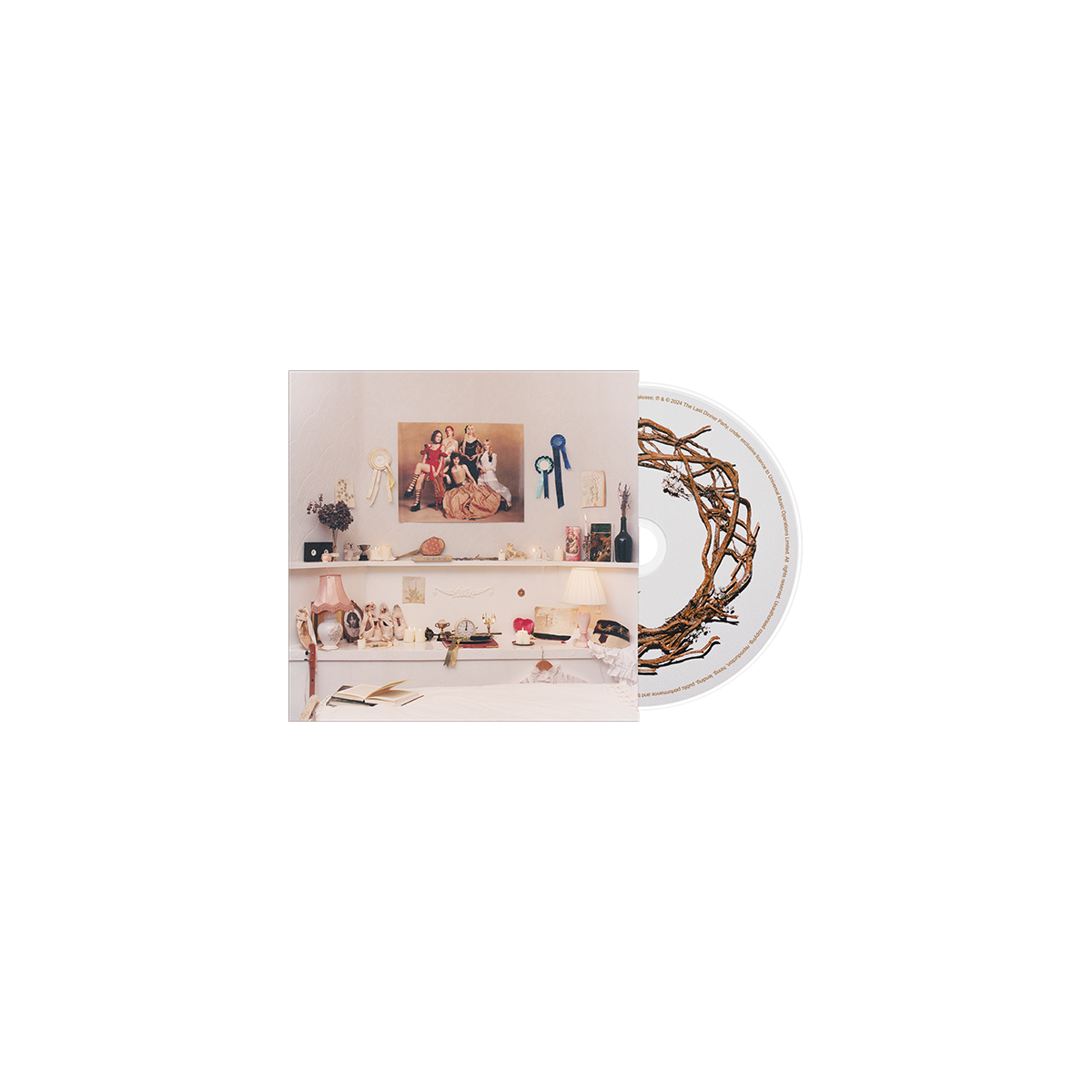 CD case with a vintage room interior and a silver disc.