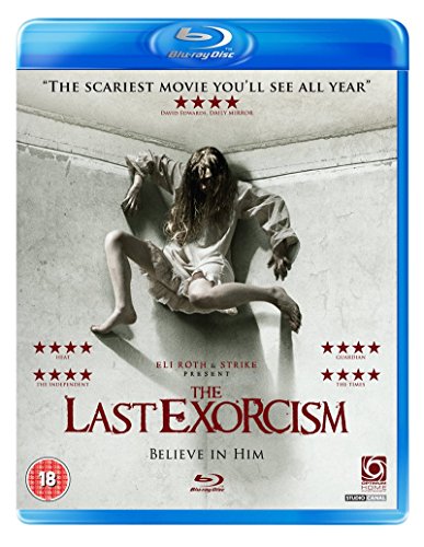 Blue Blu-ray case with a girl possessed on the cover.