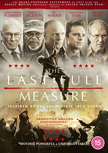 DVD cover for "The Last Full Measure" with actors' portraits and war scene.