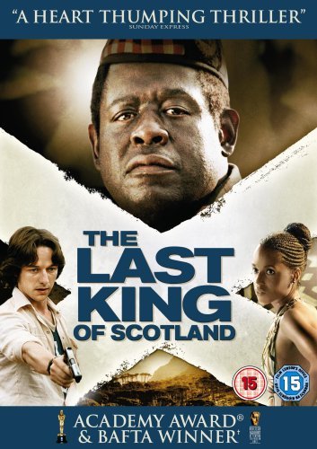 DVD cover for The Last King of Scotland featuring Forest Whitaker, James McAvoy, and Kerry Washington.