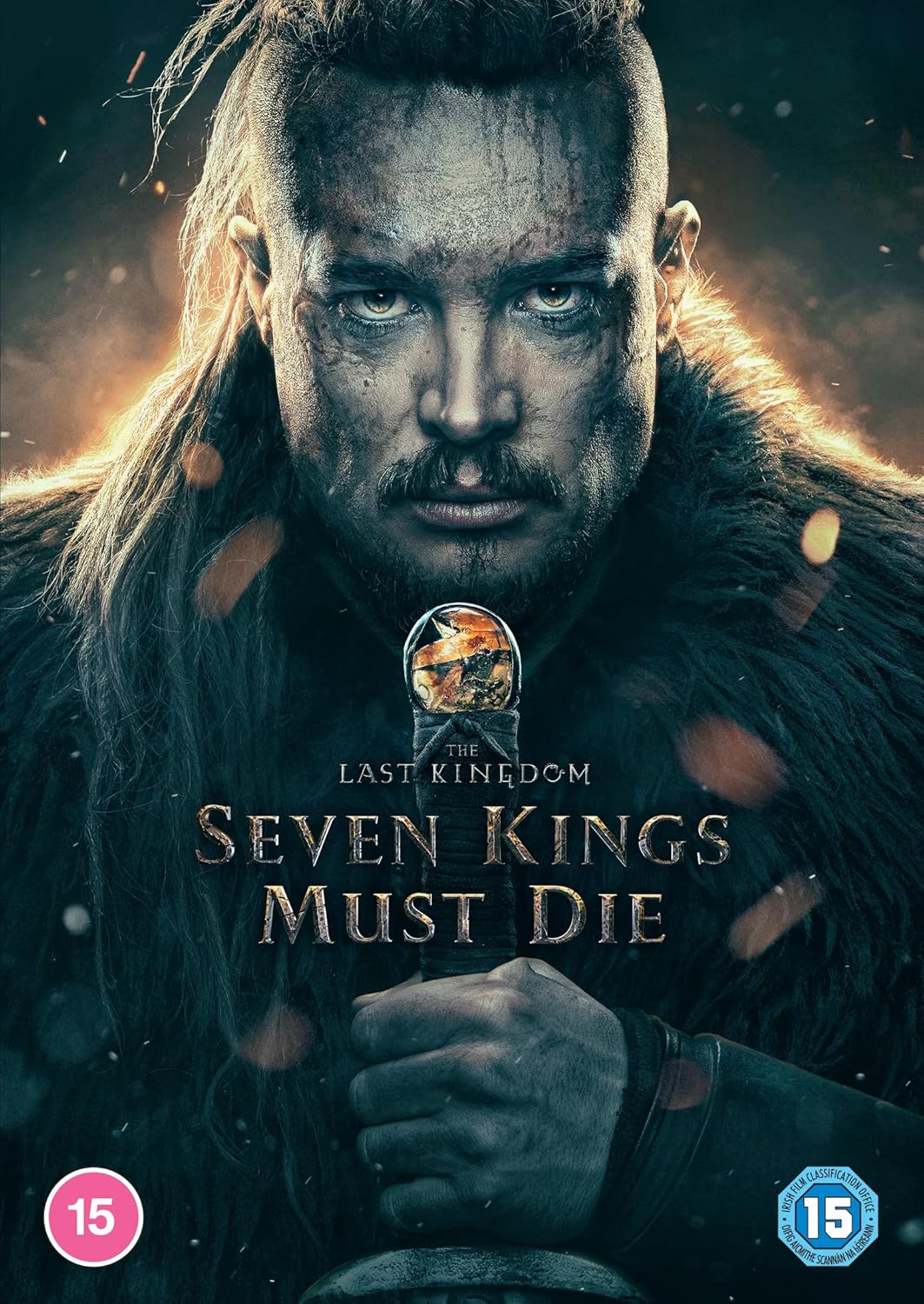 DVD cover for "The Last Kingdom: 7 Kings Must Die" featuring a warrior.