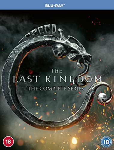 The Last Kingdom" Blu-ray box set cover with a dragon design.
