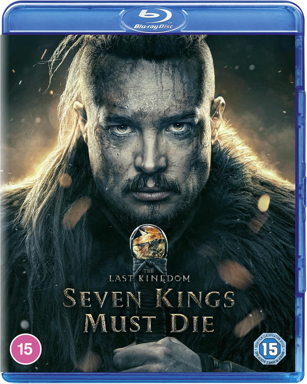 Blu-ray cover for "The Last Kingdom: Seven Kings Must Die" featuring a warrior.