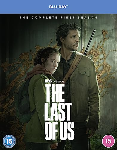 Blu-ray cover for "The Last of Us" featuring Joel and Ellie.