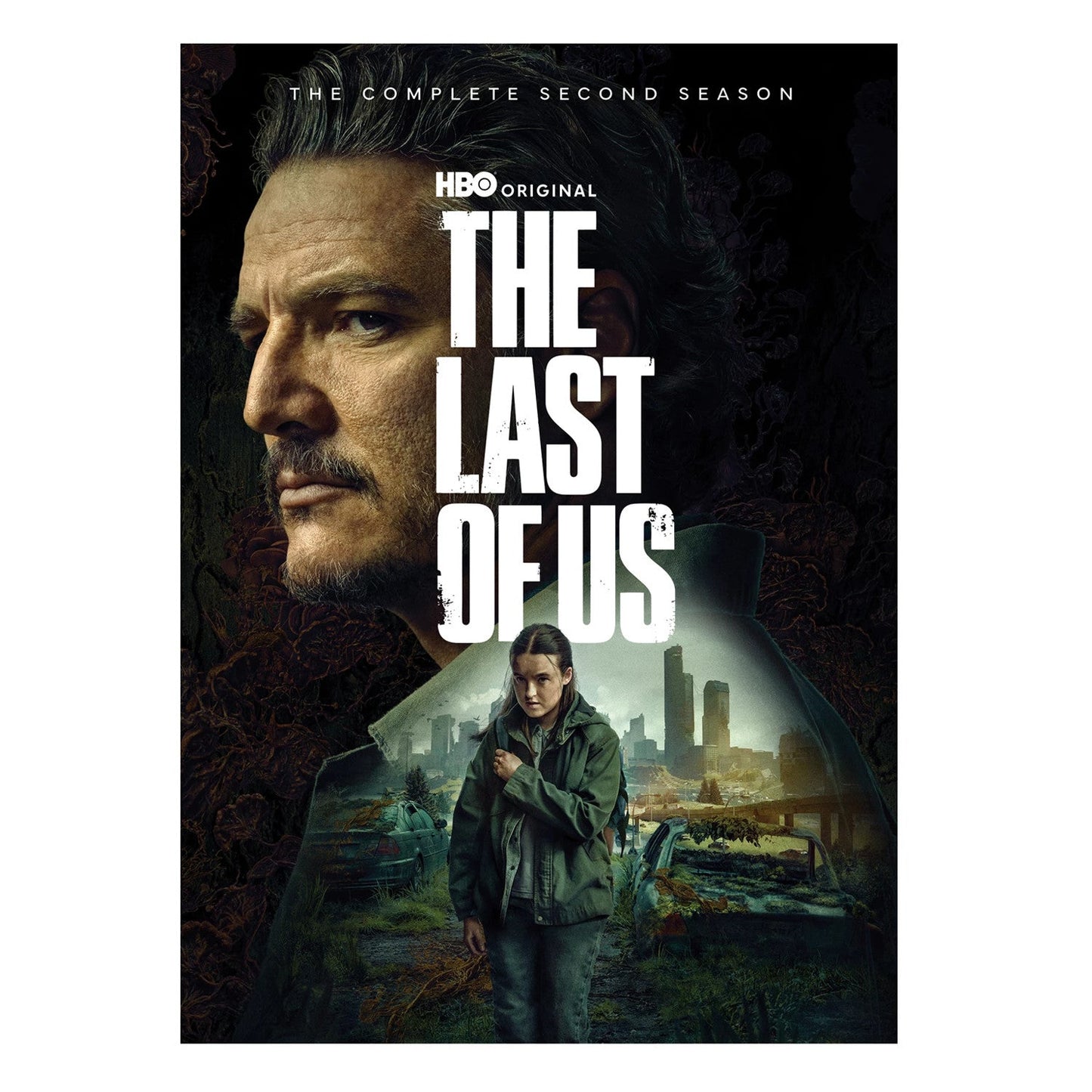 DVD cover for "The Last of Us" Season 2, featuring Joel and Ellie.
