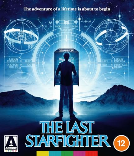 Blu-ray cover for "The Last Starfighter" featuring a boy and arcade game.