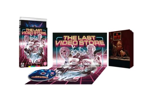 The Last Video Store" Blu-ray set with case, disc, and art cards.