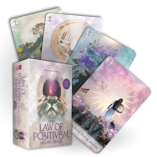 Oracle card deck and box with celestial and nature imagery.