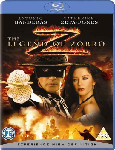 Blu-ray cover art for The Legend of Zorro featuring Antonio Banderas and Catherine Zeta-Jones.
