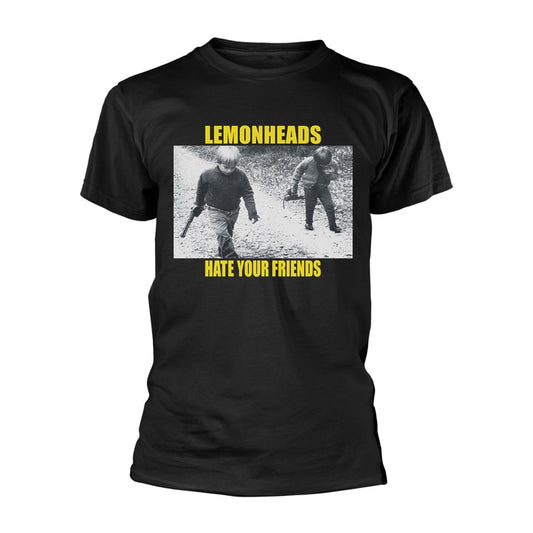 Black t-shirt with "Lemonheads" and image of two children with tools.