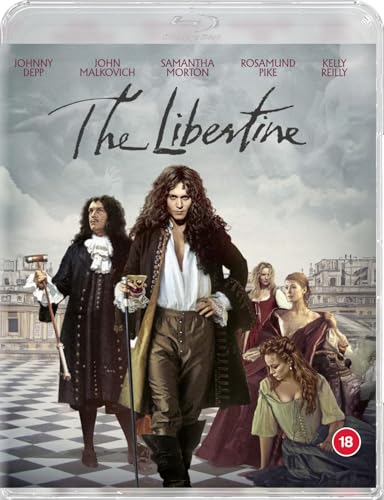 Blu-ray cover for "The Libertine" featuring Johnny Depp in 18th-century attire.
