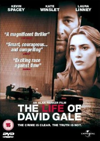DVD cover for “The Life of David Gale” featuring Kevin Spacey and Kate Winslet.