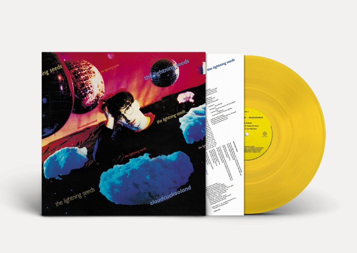 Yellow vinyl LP of The Lightning Seeds’ “Cloudcuckooland” album cover.