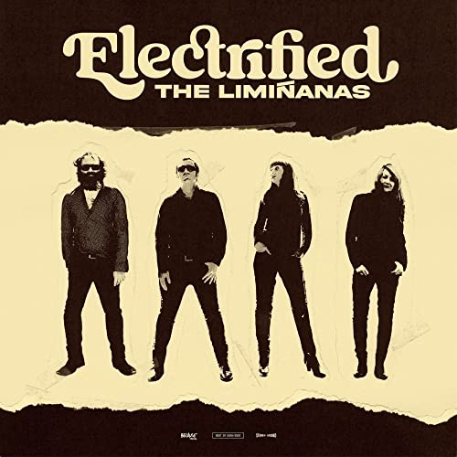 CD cover for The Limiñanas’ “Electrified” featuring four figures in dark clothing.