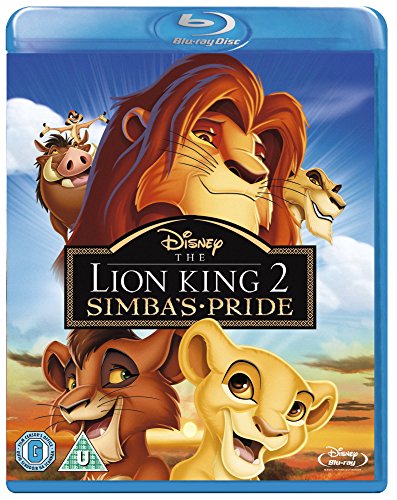 Blu-ray cover for "The Lion King 2: Simba's Pride" featuring lion characters.