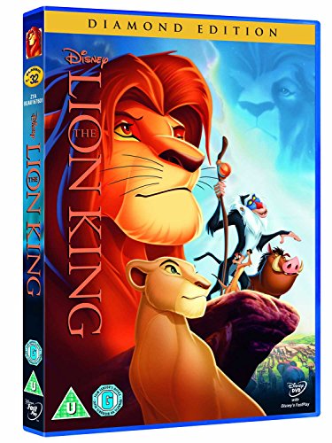 DVD cover for Disney’s *The Lion King* featuring Simba and friends.