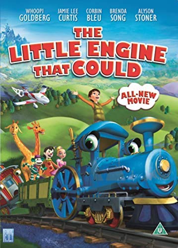 DVD cover for "The Little Engine That Could" featuring a blue train.